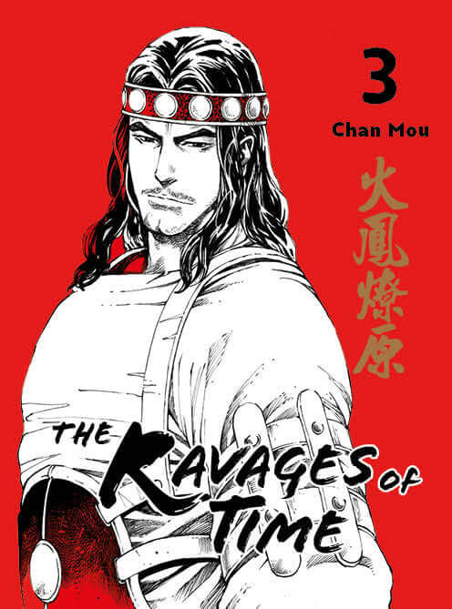 Cover of The Ravages of Time #3 by Chan Mou, showcasing a dramatic character illustration on a red background.