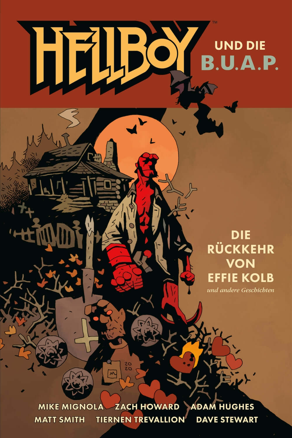 Hellboy #22 Hellboy und die B.U.A.P. Cover zeigt Hellboy vor einem alten Haus mit Geistern und Dämonen.