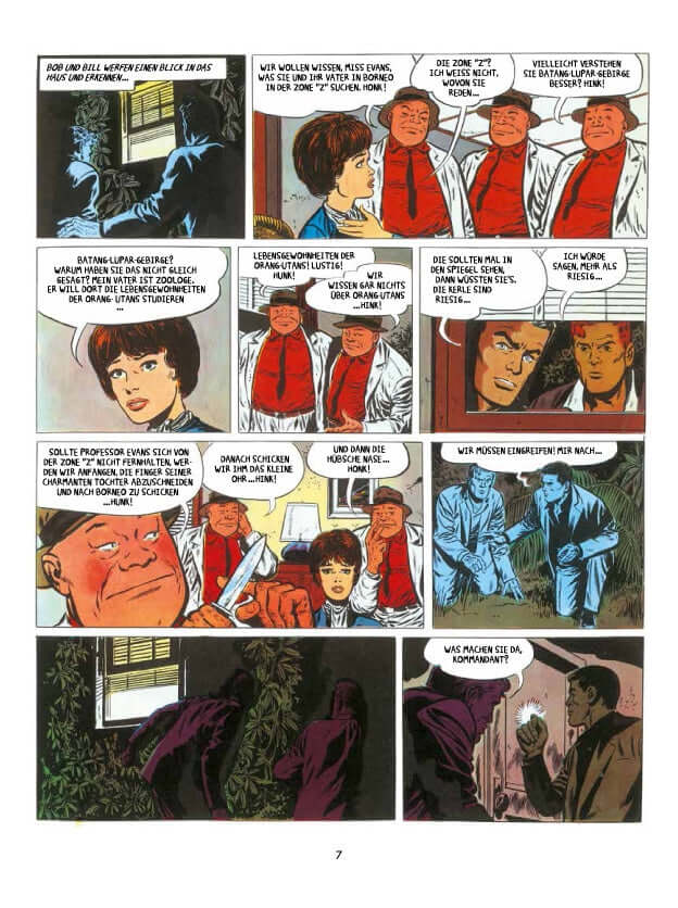 Bob Morane Classic #7 comic page featuring colorful illustrations and dialogue, part of the adventure series.