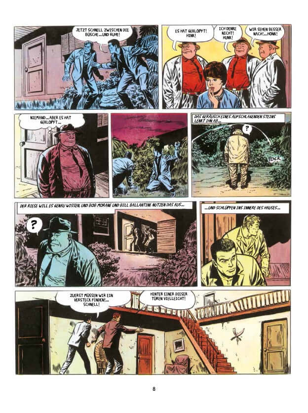 Comic page from Bob Morane Classic #7 featuring colorful illustrations and dialogue scenes.