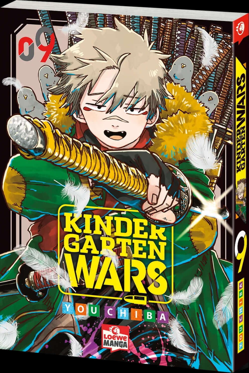 Cover of Kindergarten WARS #09 by You Chiba, featuring action-packed manga artwork with a dynamic character.