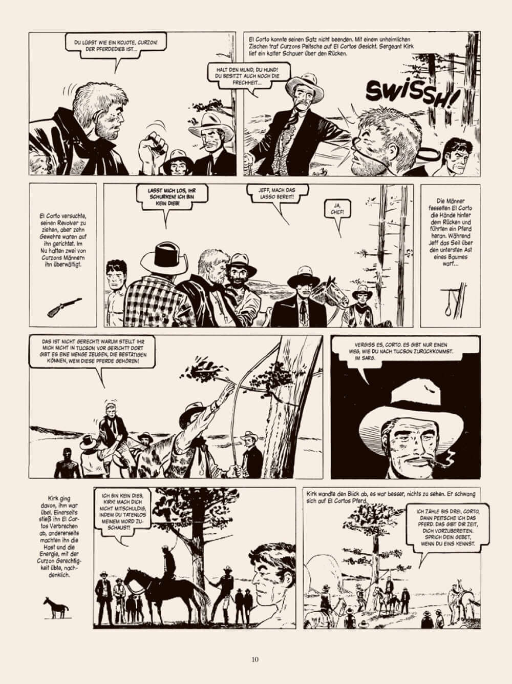 Sgt. Kirk #2- Zweite Epoche comic page showing Western adventure scenes with characters and action dialogue.