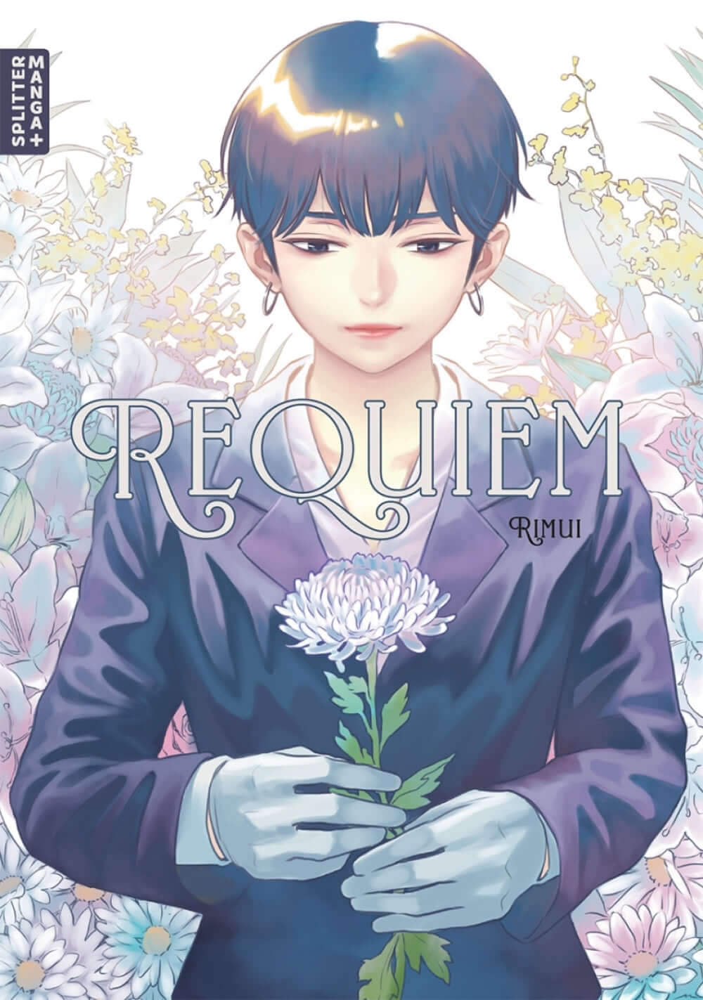 Cover of Requiem (Splitter Manga+) Einzelband featuring a character holding a flower.