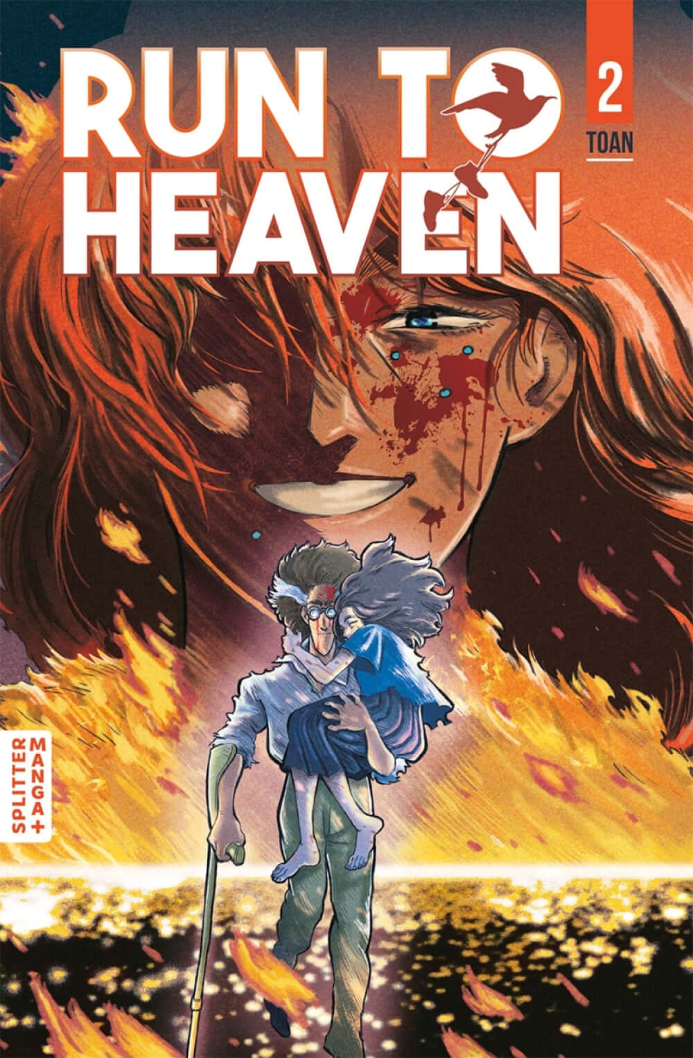 Cover of Run to Heaven #02 featuring dramatic illustration and vibrant colors with characters amidst a fiery backdrop.
