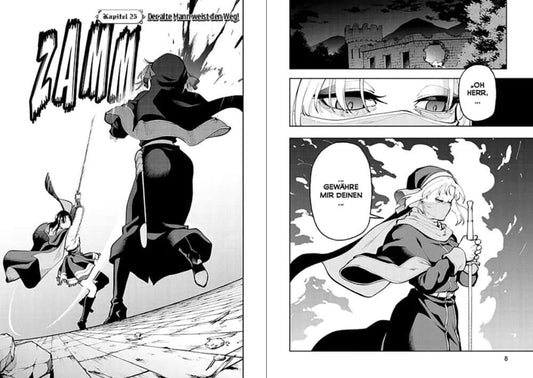 Illustration from Vom Landei zum Schwertheiligen #06 showing intense action scene with characters in a fantasy setting.