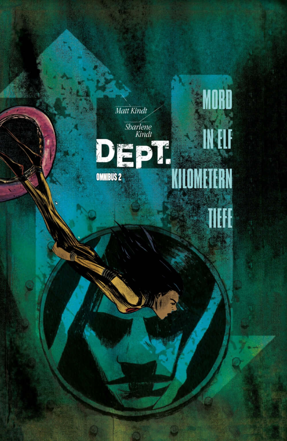 Dept.H - Omnibus #2 - Abschlussband Cover Illustration with Sci-Fi Elements and Deep-Sea Theme