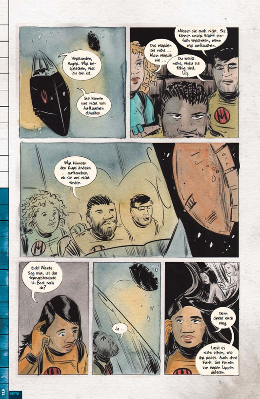 Dept.H - Omnibus #2 - Abschlussband Comicseite mit charismatischen Charakteren und düsterem Tiefsee-Drama.