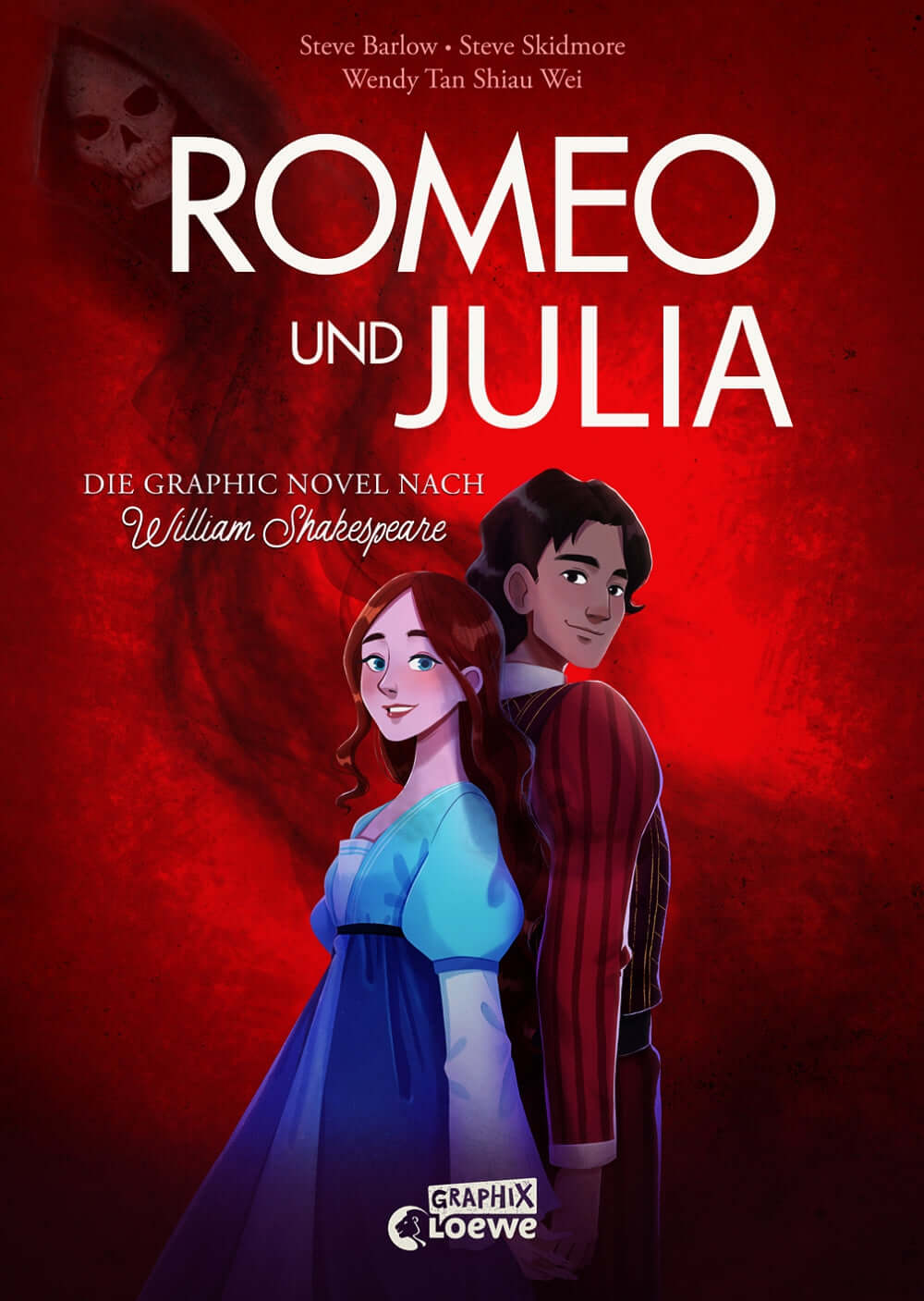 Cover der Graphic Novel "Romeo und Julia - Die Graphic Novel nach William Shakespeare" mit romantischen Charakteren.