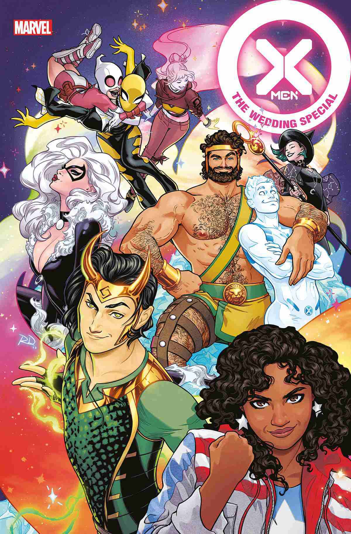 Marvel Pride: Liebe ohne Grenzen HC (111) Comic Cover featuring X-Men characters in wedding theme.