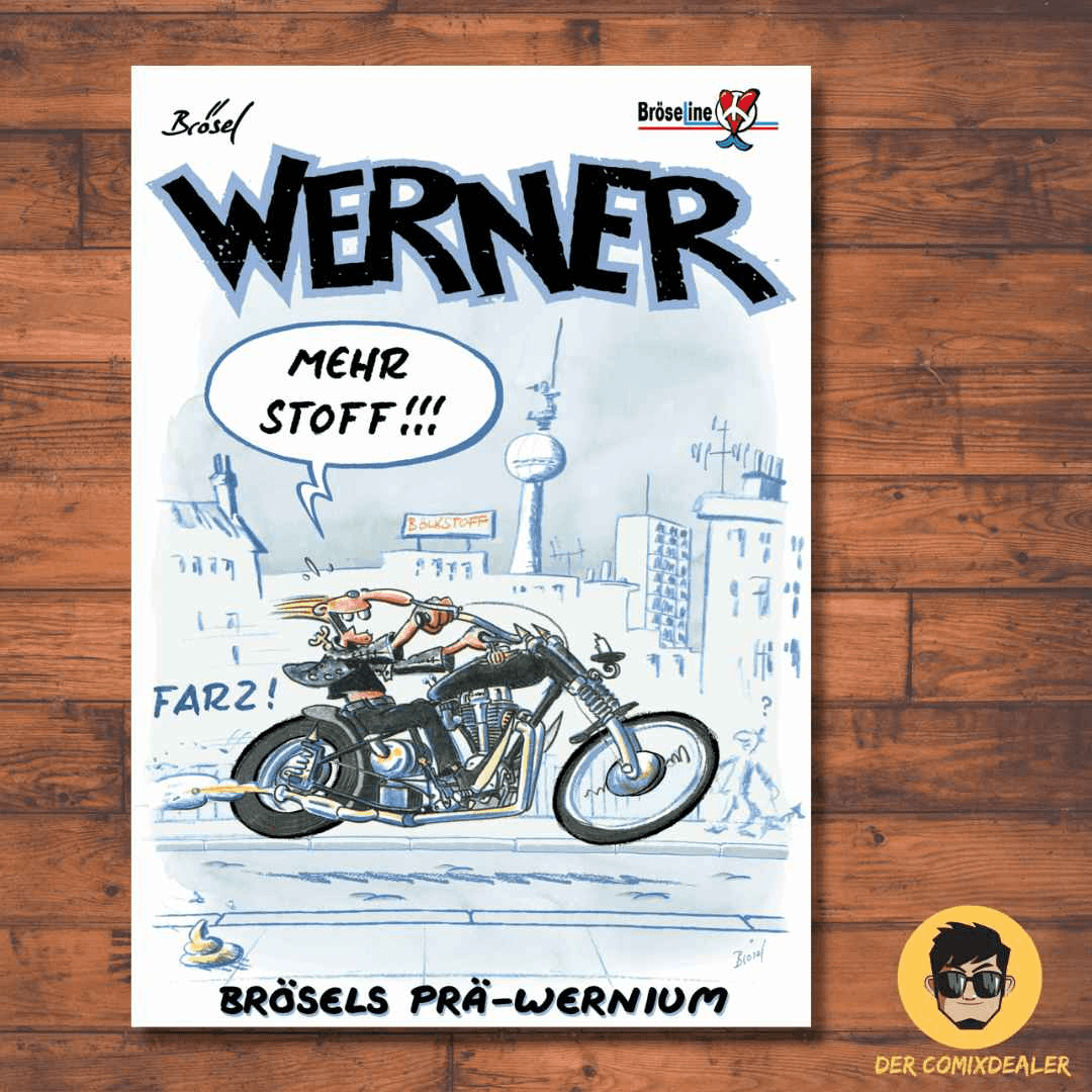 Comic Werner Extrawurst 3 - Mehr Stoff von Bröseline mit humorvollen Illustrationen.
