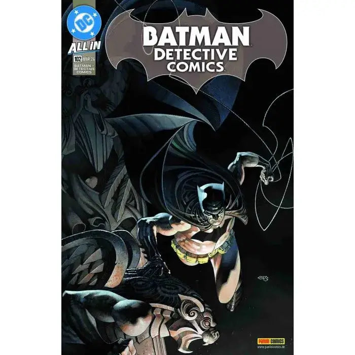 Batman – Detective Comics #102 comic book cover featuring Batman and a dark urban scene.