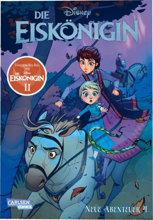 Disney Die Eiskönigin - Neue Abenteuer #4 Buchcover mit Elsa und Anna auf Pferden in Abenteuerlandschaft.