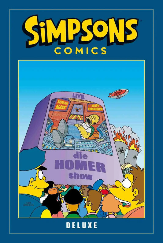 Simpsons Comics Deluxe #5 Cover featuring die HOMER show with Homer and Springfield characters