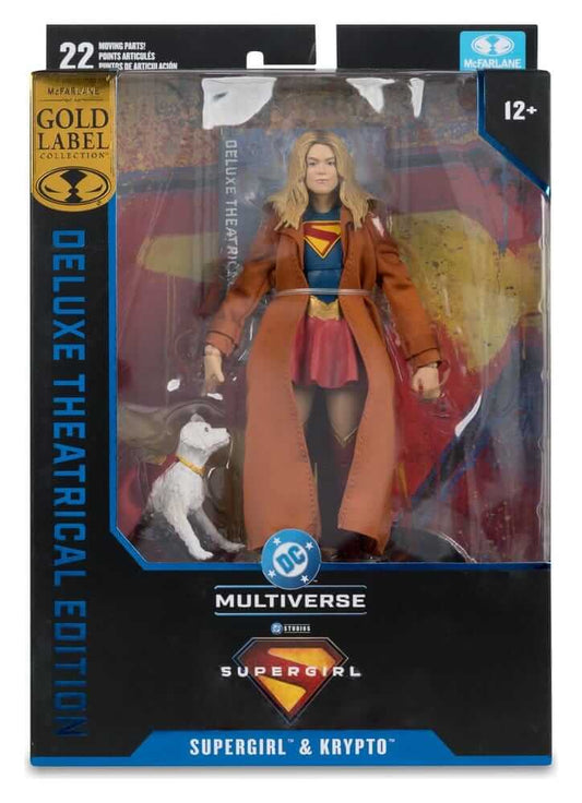 Supergirl (2026) DC Theatrical Deluxe Edition Actionfigur Supergirl & Krypto (Gold Label) 17 cm