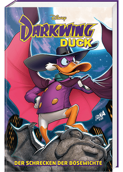 Darkwing Duck – Der Schrecken der Bösewichte Buchcover mit dem legendären Helden in Aktion.