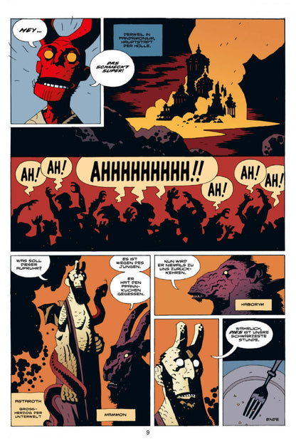 Hellboy Kompendium 2 (Neuauflage) comic page featuring iconic characters and dramatic scenes from the story.