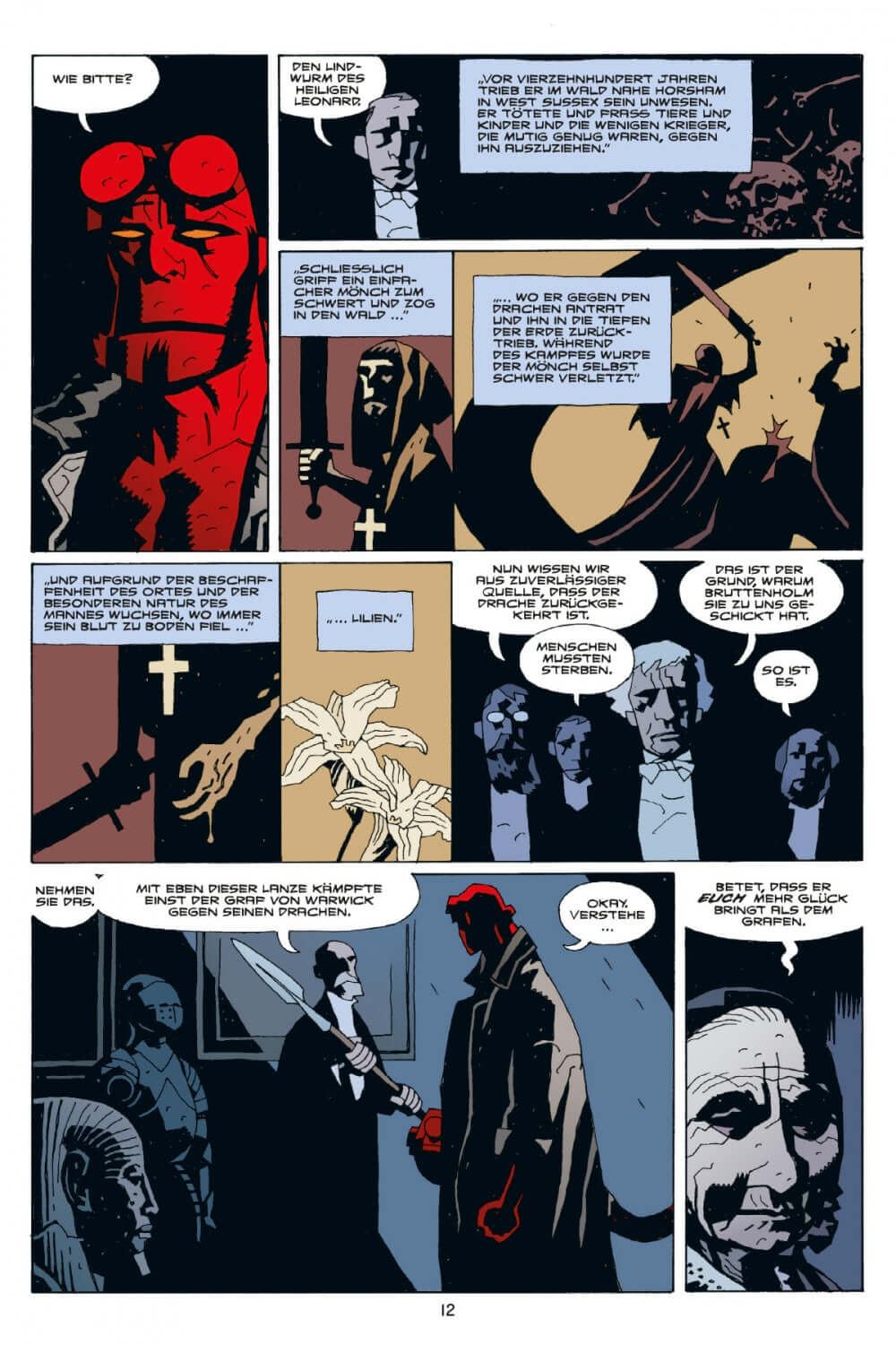 Hellboy Kompendium 2 (Neuauflage) comic page showcasing iconic characters and dark fantasy elements.