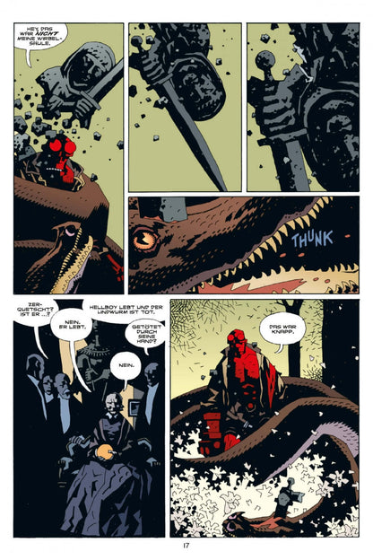 Hellboy Kompendium 2 (Neuauflage) comic page featuring Hellboy amidst mythical creatures and dark fantasy imagery.