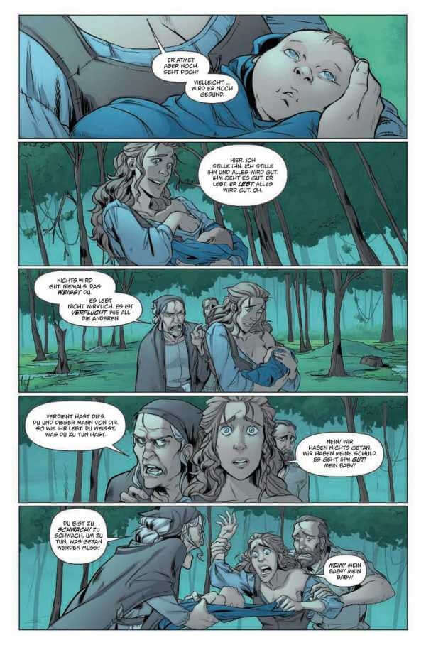 Critical Role #1 (Neuauflage) Vox Machina Origins comic page showcasing characters in a forest setting.