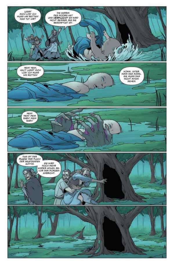 Comic page from Critical Role #1 (Neuauflage) Vox Machina Origins depicting characters in a forest scene.