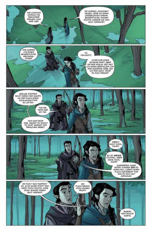 Comic page from Critical Role #1 (Neuauflage) Vox Machina Origins featuring characters in a fantasy setting.