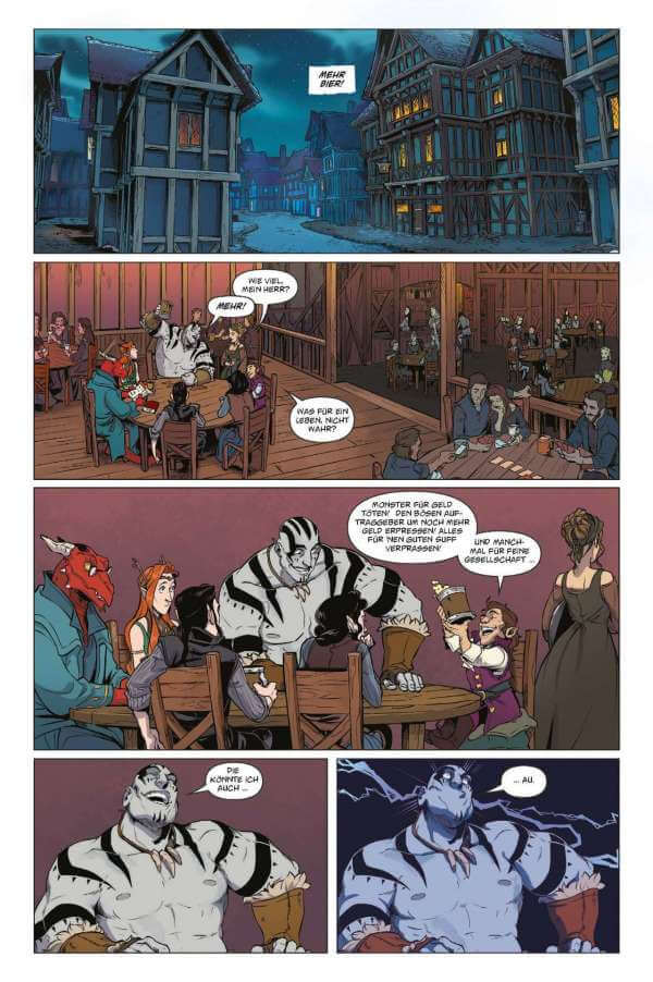 Critical Role #2 (Neuauflage) Vox Machina Origins comic page featuring characters in a tavern setting.