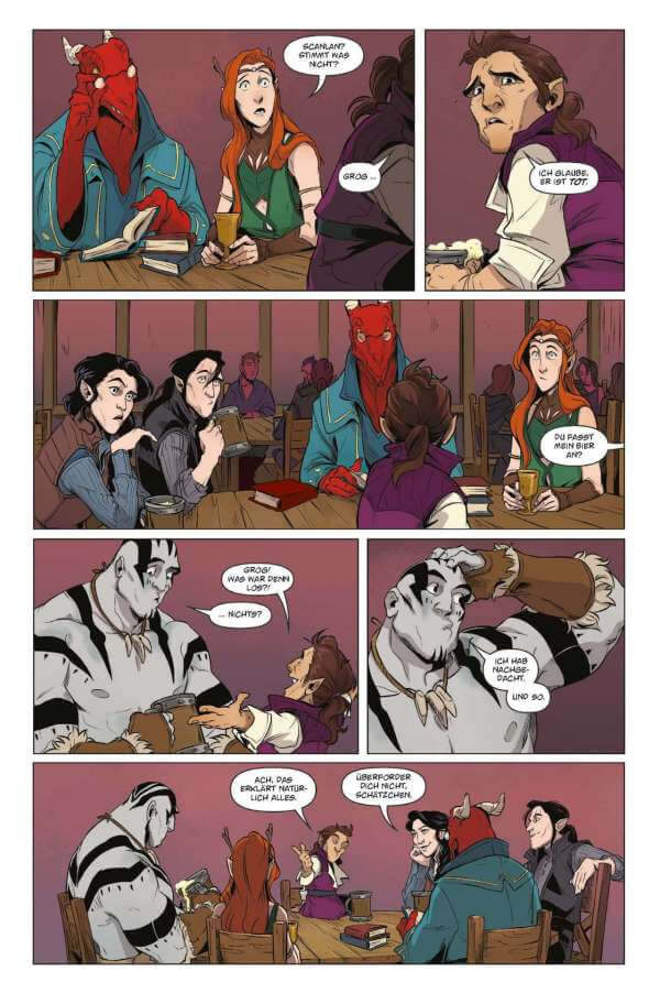 Critical Role #2 (Neuauflage) Vox Machina Origins comic page featuring characters in dialogue.