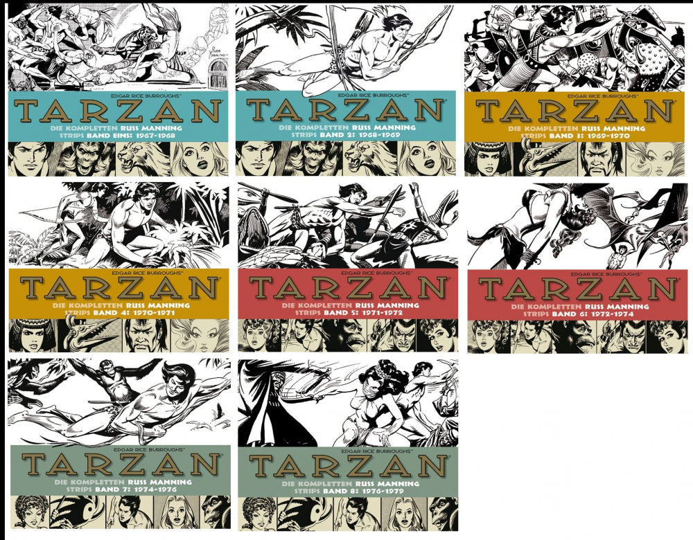 Tarzan Strips Set von Russ Manning - Band 1 bis 8
