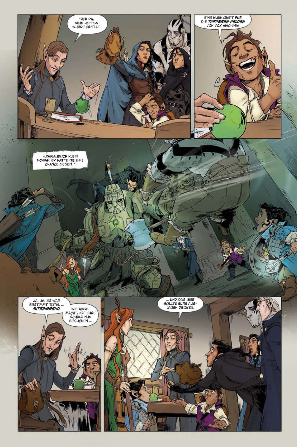 Comic page from Critical Role 3 (Neuauflage) Vox Machina Origins featuring key characters and action scenes.