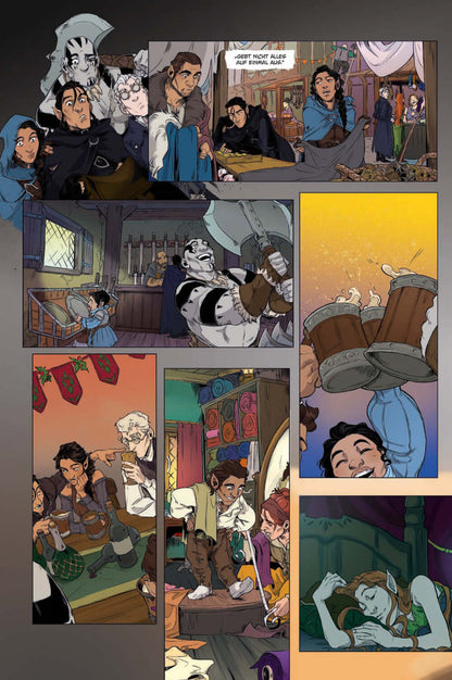 Illustration from Critical Role 3 (Neuauflage) Vox Machina Origins comic, featuring characters in fantasy settings.