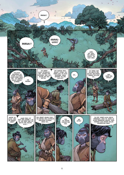 Die 5 Reiche #8 - Toter als tot Comic-Seite mit Charakteren in einer fantasievollen Dschungel-Umgebung.