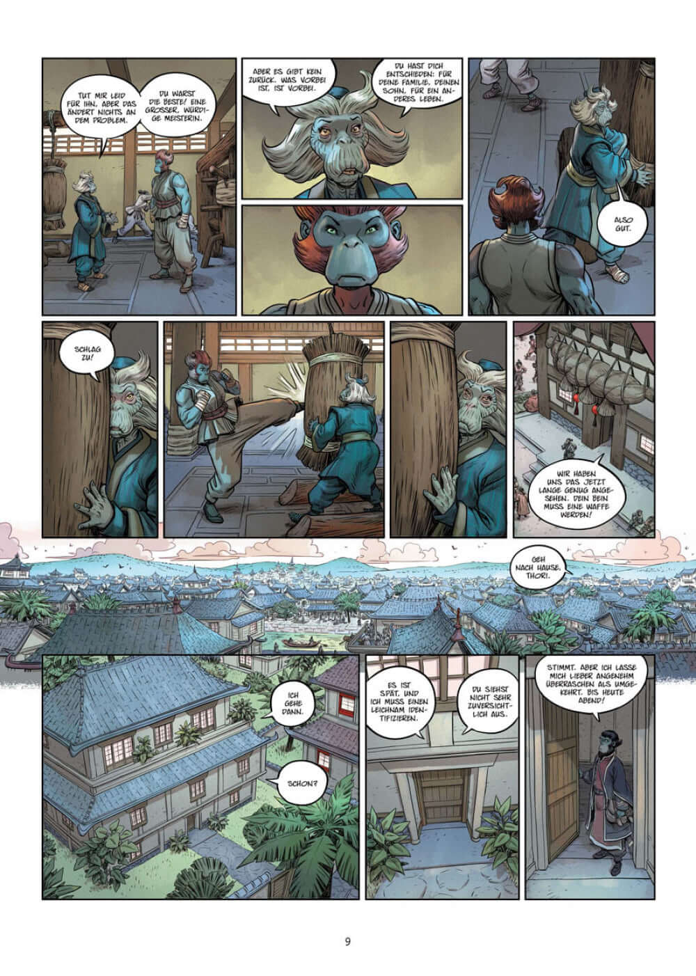 Comic page from Die 5 Reiche #8 - Toter als tot featuring characters in a fantasy setting.