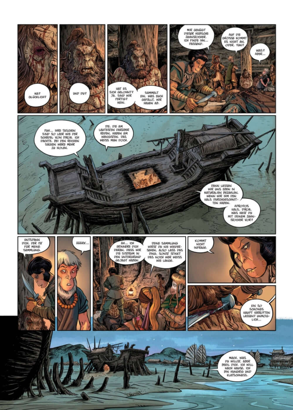 Die 5 Reiche #9 - Dein inneres Lachen Comic-Seite mit Charakteren, Intrigen und einer mysteriösen Umgebung.