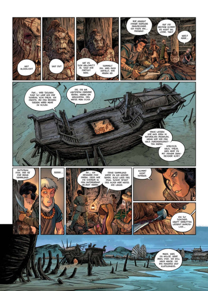 Die 5 Reiche #9 - Dein inneres Lachen Comic-Seite mit Charakteren, Intrigen und einer mysteriösen Umgebung.