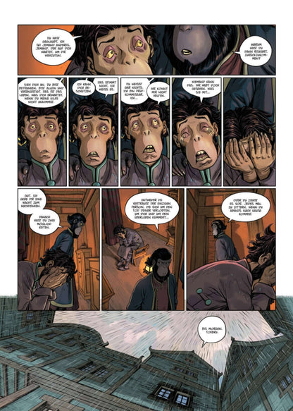 Die 5 Reiche #9 - Dein inneres Lachen Comic-Seiten mit Charakteren, die Emotionen und Intrigen zeigen.