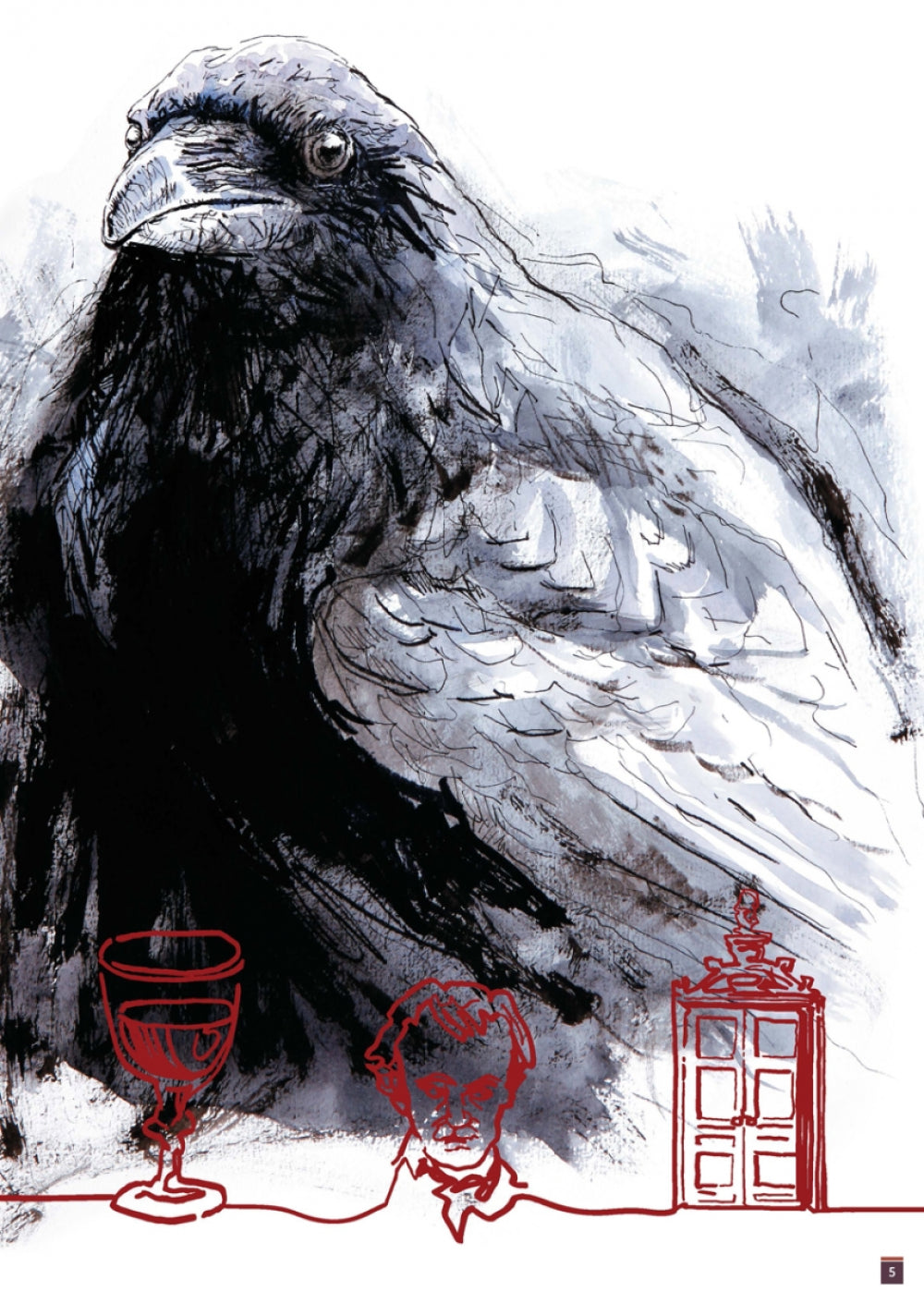 Der Rabe / The Raven Illustriertes Gedicht nach Edgar Allan Poe