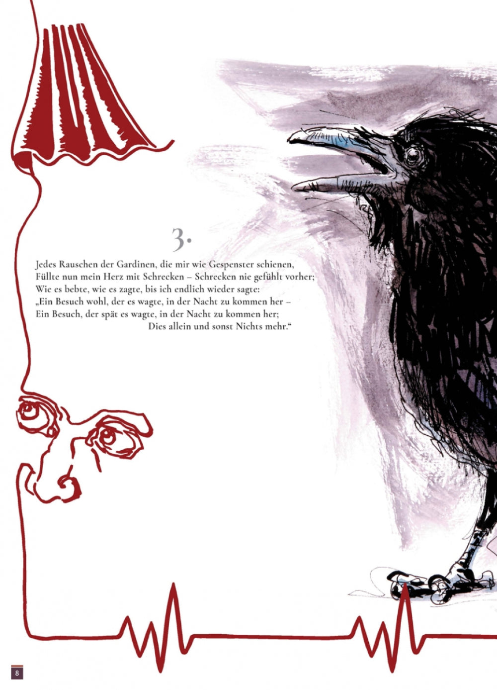 Der Rabe / The Raven Illustriertes Gedicht nach Edgar Allan Poe