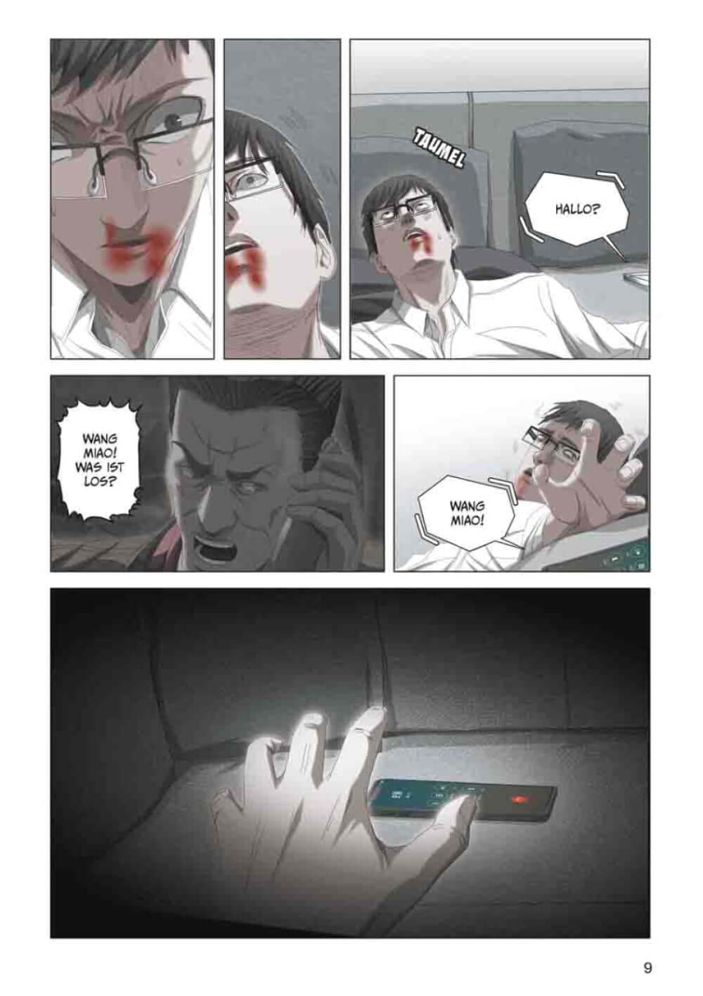 Comic panel from 3 Body Problem #06 featuring a tense conversation and mysterious events.