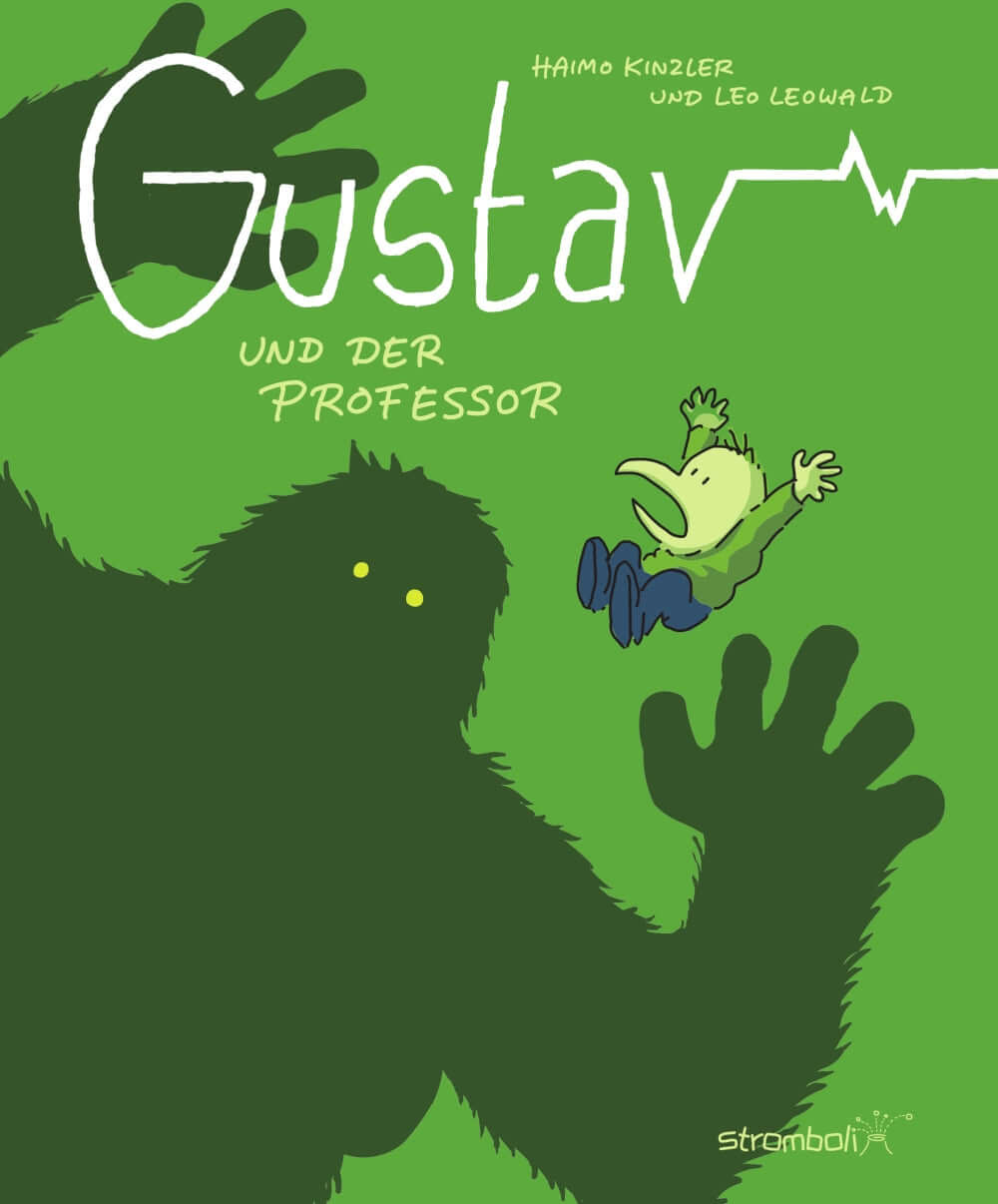 Cover of Gustav und der Professor, a children's comic full of adventure and humor, featuring a monkey and a mysterious professor.
