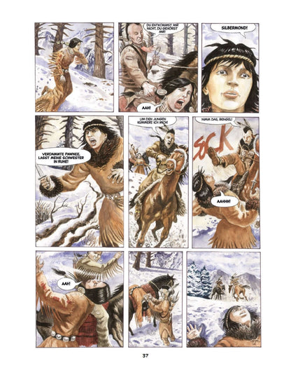 Comic-Seite aus Tokae: Lakota Sioux Abenteuer Comic mit actionreichen Szenen und starken Emotionen