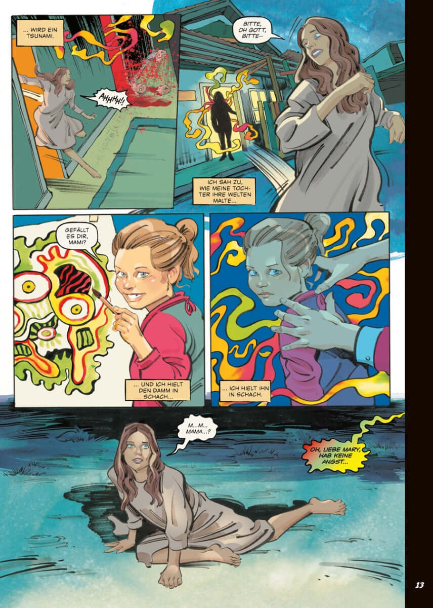 Horror-Comicseite aus Creepshow 3 mit surrealem Monster
