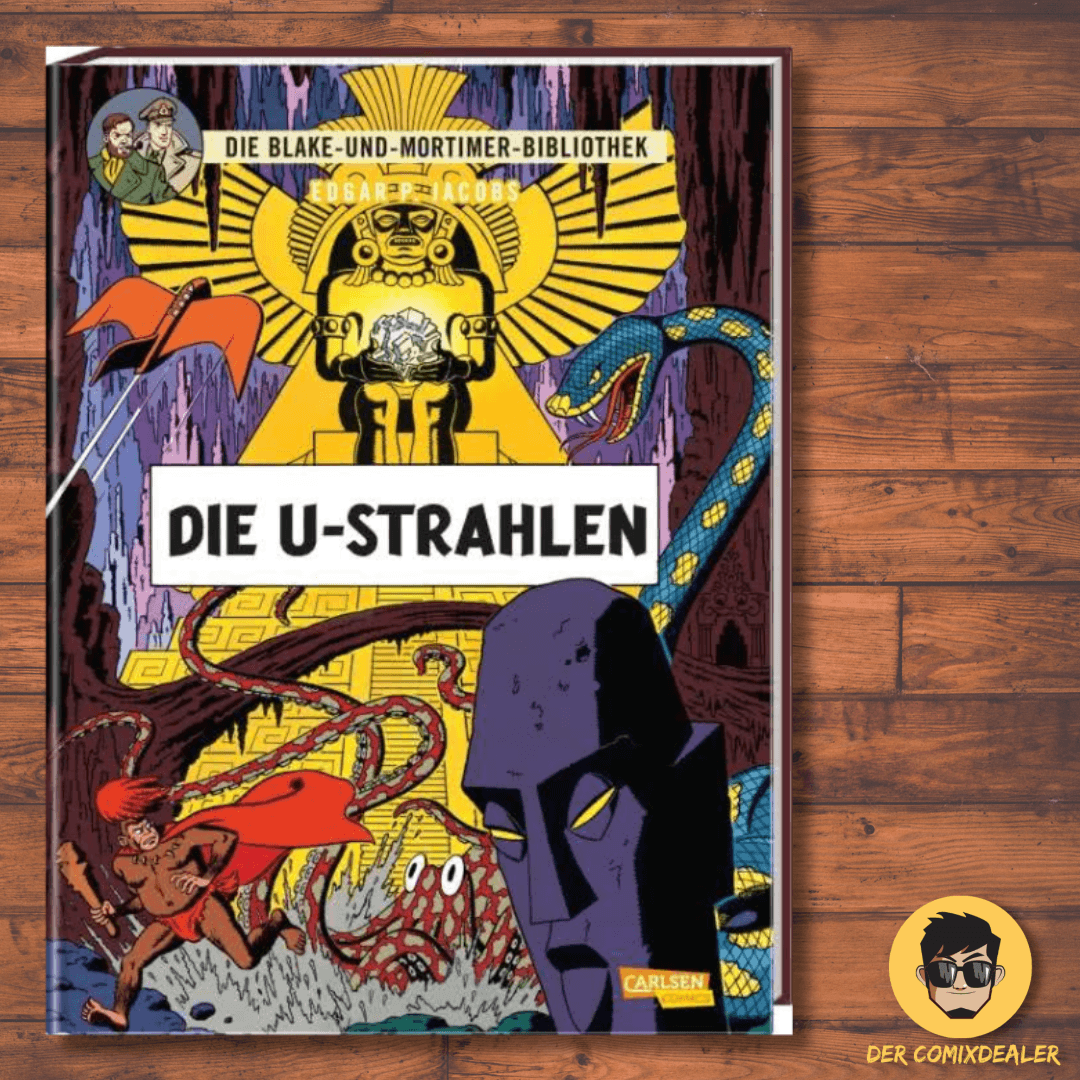 Blake und Mortimer Bibliothek #0: Die U-Strahlen Cover mit Sci-Fi Abenteuer Szenen und bunten Illustrationen.