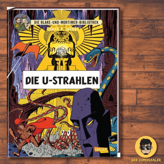 Blake und Mortimer Bibliothek #0: Die U-Strahlen Cover mit Sci-Fi Abenteuer Szenen und bunten Illustrationen.