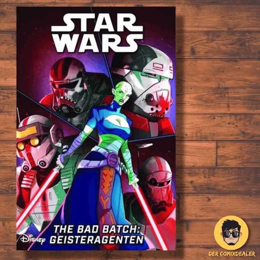 Star Wars - The Bad Batch - Geisteragenten Buchcover mit Klonen und geheimen Agenten in Aktion.