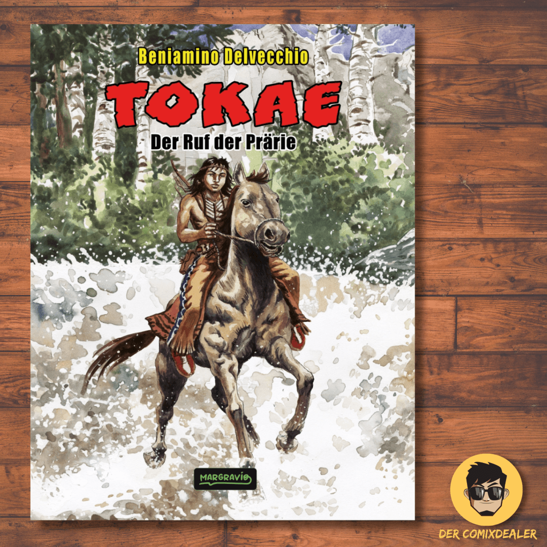 Cover des Comics Tokae über Lakota Sioux Abenteuer Comic mit einer Figur auf einem Pferd.