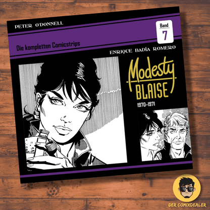 Modesty Blaise #7 Die kompletten Comicstrips - 1970 - 1971 Cover mit Illustrationen von Peter O'Donnell und Enrique Badía Romero