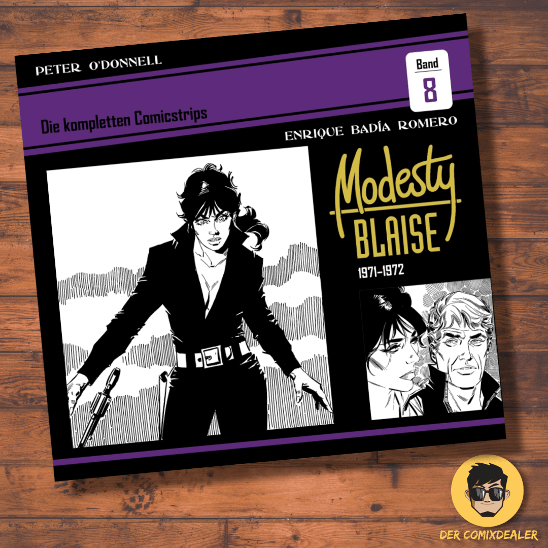Modesty Blaise #8 - Die kompletten Comicstrips - 1971 - 1972 Cover Art featuring iconic characters and design.