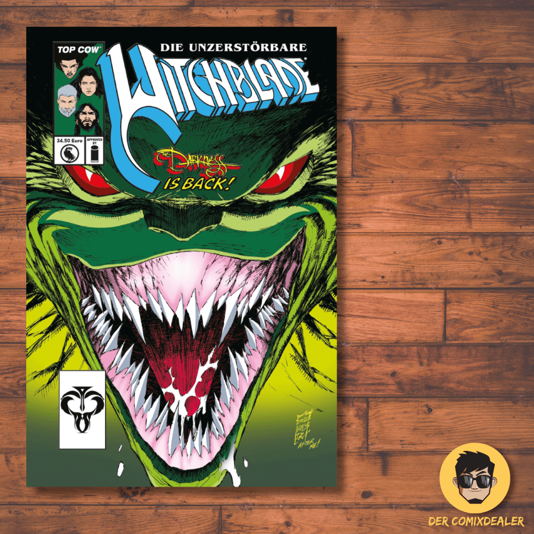 Witchblade #2 HC - Vintage comic cover featuring vibrant art and a fierce dragon-like creature.