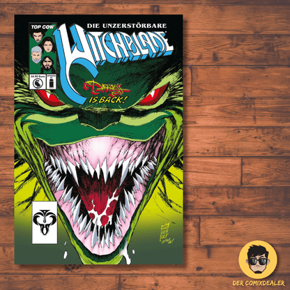 Witchblade #2 HC - Vintage comic cover featuring vibrant art and a fierce dragon-like creature.