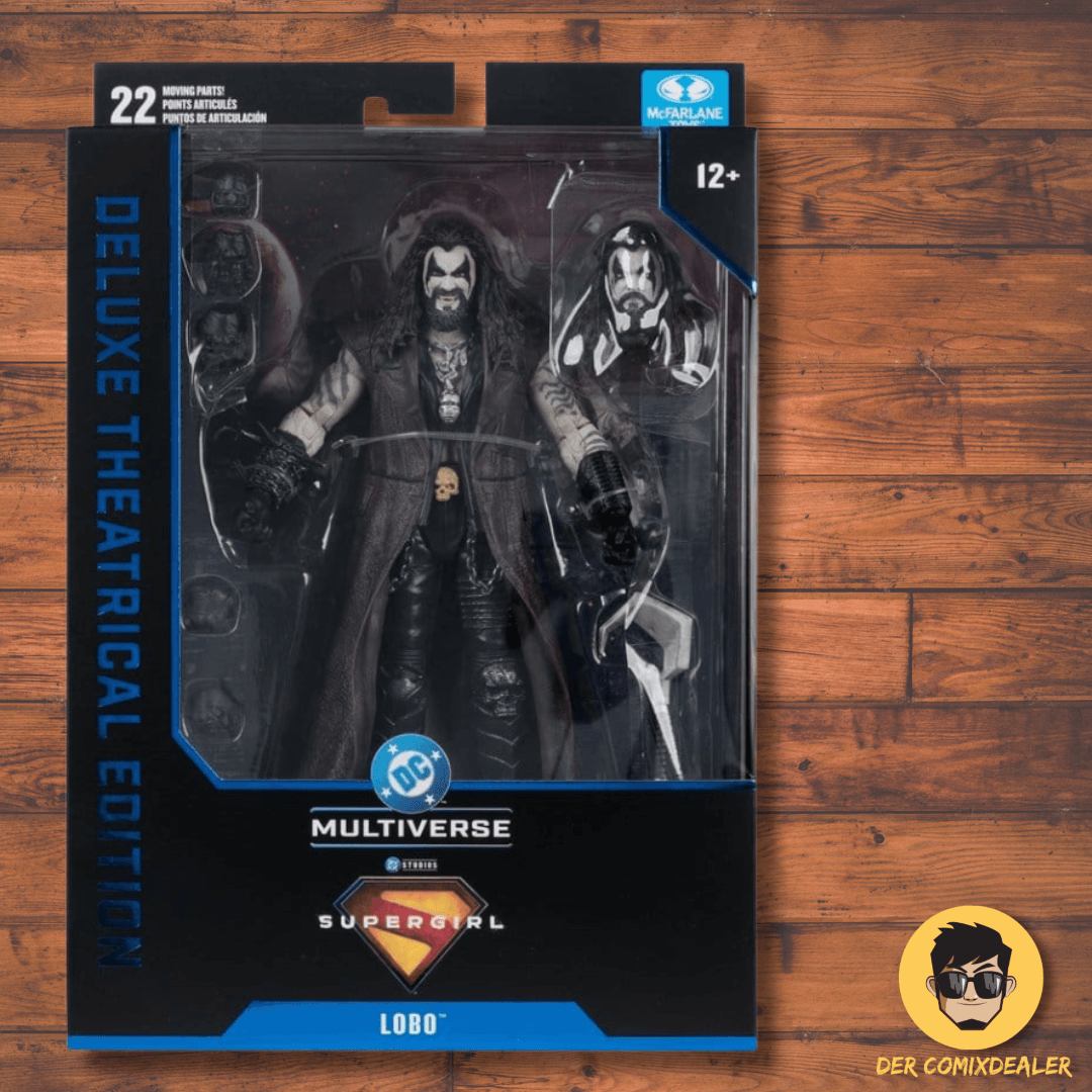 Supergirl (2026) DC Theatrical Deluxe Edition Actionfigur Lobo 19 cm in original packaging from McFarlane Toys.
